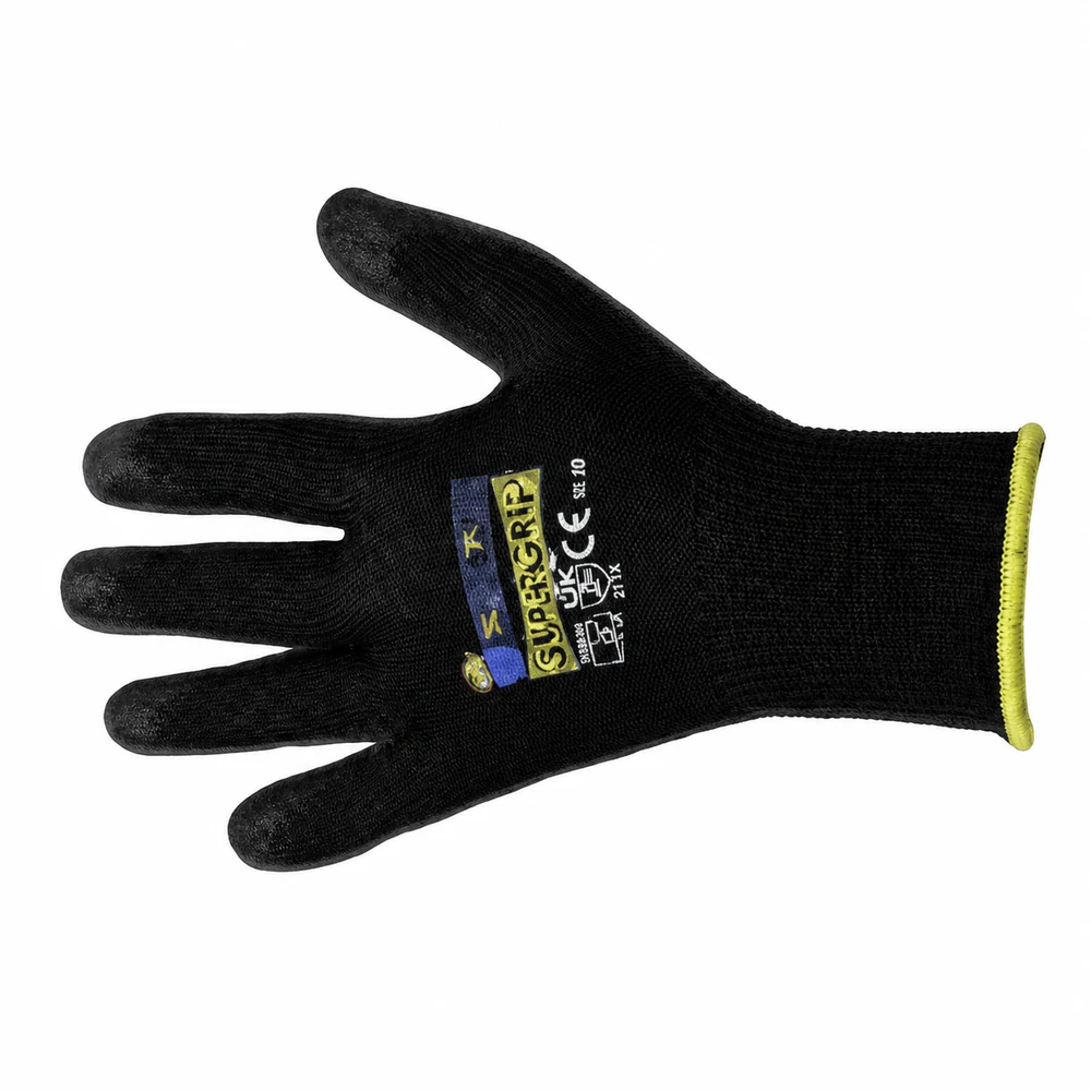 Guante de poliuretano negro