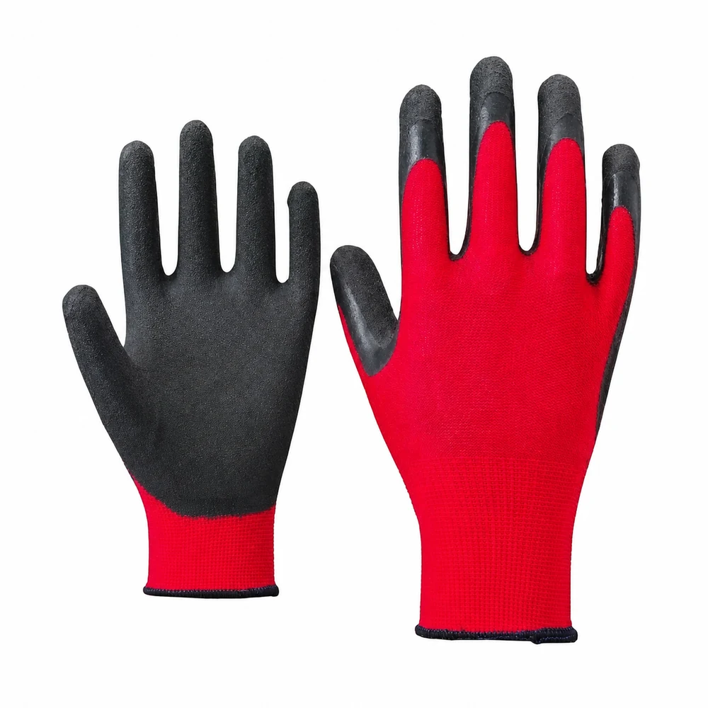 Guante anticorte negro con rojo